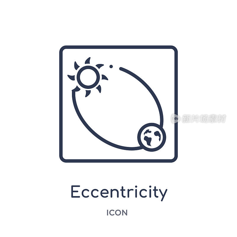 Linear eccentricity icon from Astronomy outline collection. Thin line eccentricity vector isolated on white background. eccentricity trendy illustration